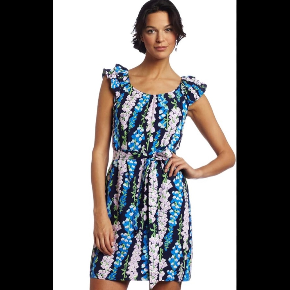 Lilly Pulitzer Maya Dress, Foxglove Print. Size Medium. EUC